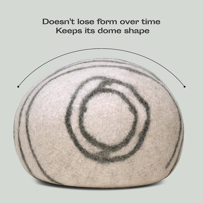 Petarta Cat Cave – Premium Handmade Merino Wool Felt Bed for Indoor Cats, Light Grey (Medium)