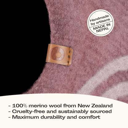 Petarta Cat Cave – Premium Handmade Merino Wool Felt Bed for Indoor Cats, Gold Rose (Medium)