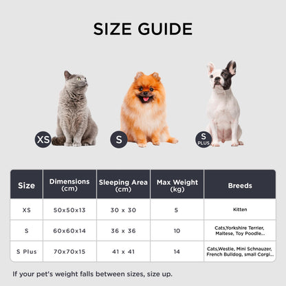 Petarta Round Cat Bed – Fluffy Calming Washable Bed for Indoor Cats & Small Dogs, Dark Grey (50cm)