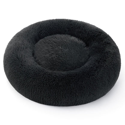 Petarta Round Cat Bed – Fluffy Calming Washable Bed for Indoor Cats & Small Dogs, Dark Grey (50cm)