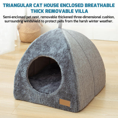 Petarta Cat Cave Bed – Enclosed Igloo Tent Bed for Cats & Small Dogs with Removable Washable Cushion